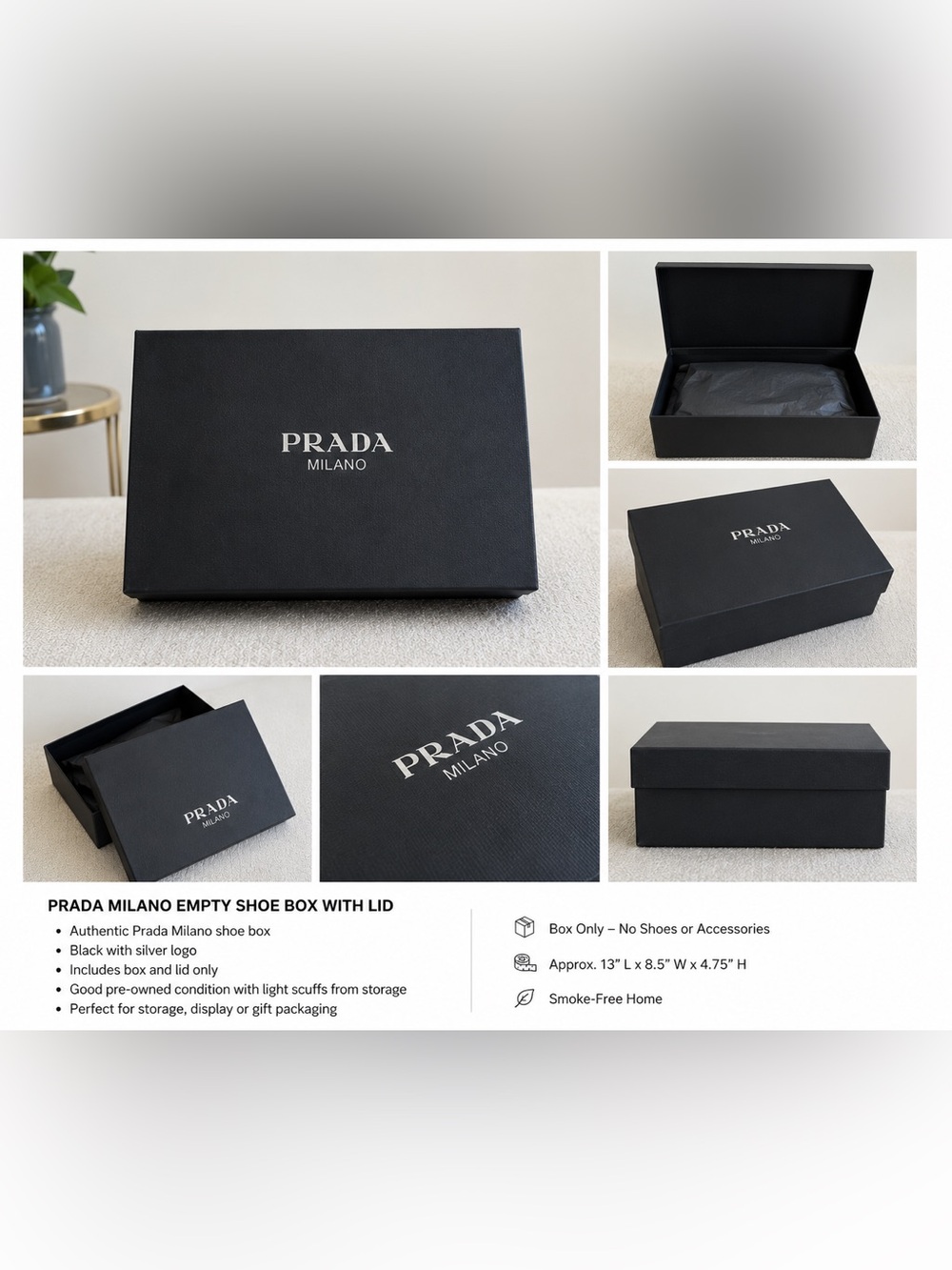 Prada Black Logo Shoe Box